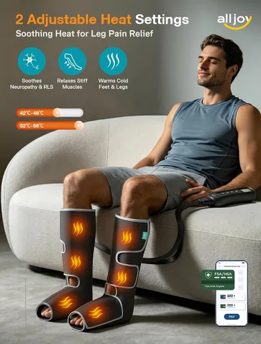 Vista 2 de Masajeador de piernas ALLJOY para circulación y alivio del dolor FSA, regalos para papá, mamá, Día de la Madre, Día del Padre, masajeador de piernas