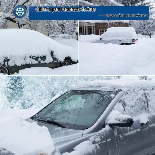 Vista 2 de Beicarin Cubierta para parabrisas de coche, cubierta protectora ultragruesa de alta resistencia - Resistente a nieve, hielo, escarcha, sol, rayos
