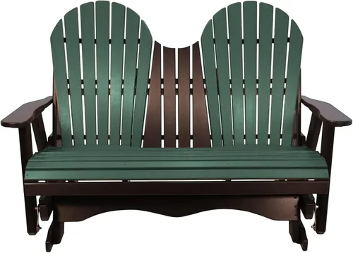 Vista 50 de Silla mecedora Aruba Adirondack de 2 pies, fabricada en Amish, madera de polietileno para exteriores, accesorios de acero inoxidable, fabricada
