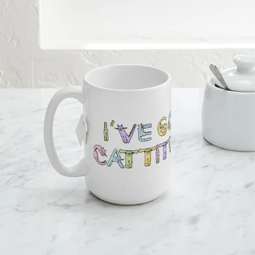 Vista 5 de CafePress Cattitude Funny Cat Saying Taza Grande de Café de Cerámica 15 oz (444 ml)