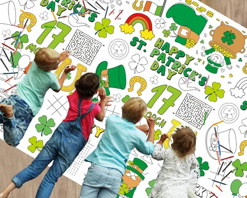 Vista 8 de Wiooffen Mantel gigante de Acción de Gracias de 82 x 47 pulgadas, pósteres de actividades para niños, póster de papel de otoño enorme