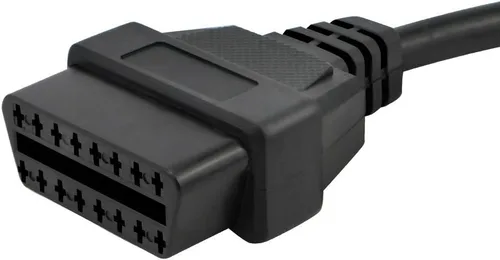 Vista 4 de iKKEGOL 30cm/12 Pulgadas Ángulo Derecho OBD2 OBD II Cable Divisor Y 1x Macho y 2X Hembra Adaptador de Puerto J1962