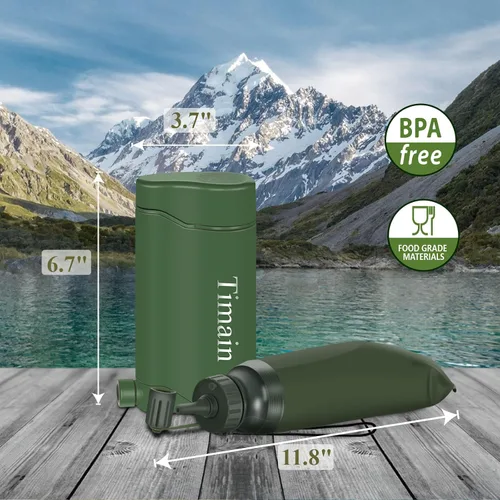 Vista 3 de Timain Bomba de filtro de agua portátil para exteriores, sistemas de filtración de agua, perfecta para viajes, camping, senderismo, pesca, caza