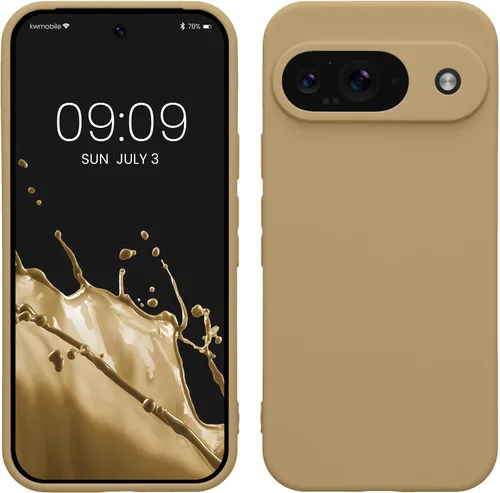 Vista 194 de kwmobile Funda compatible con Google Pixel 9 - Funda protectora delgada de TPU para teléfono - Acabado mate suave - Piedra antigua