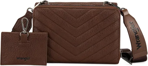 Vista 4 de Wrangler Bolso cruzado para mujer, cartera pequeña con correa y sobre de cuero para mujer