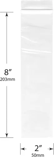 Vista 2 de Plymor 2 "x 8" (caja de 1,000), bolsas de plástico con cierre de 2 mil con cremallera