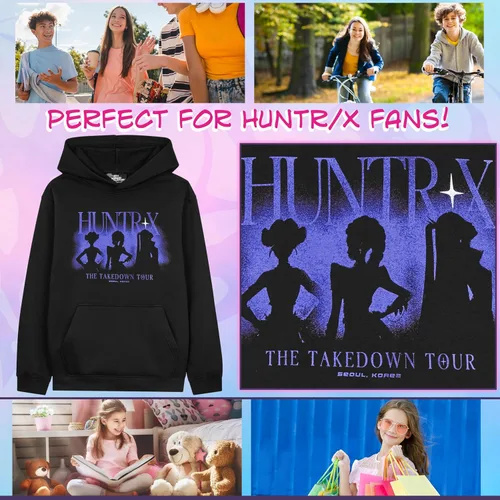 Vista 4 de KPop Demon Hunters Hoodie for Girls Teens, Officially Licensed Warm Sweatshirt Pullover Cozy Hoodies Gifts for Girls