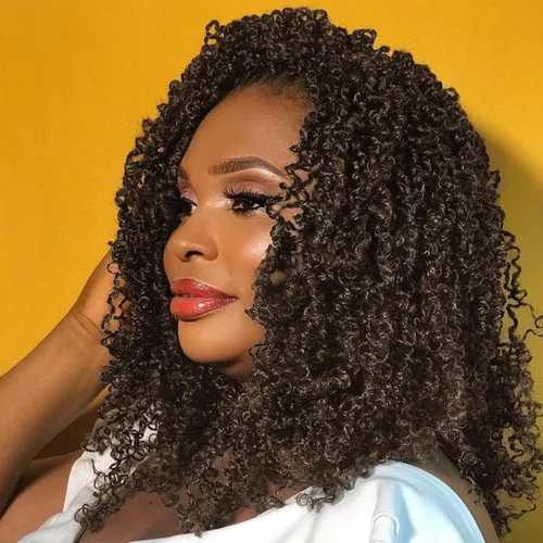 Vista 28 de Unionbeauty - Paquete de 8 trenzas de ganchillo Yanky Twist de 6 pulgadas, 8 paquetes, color negro natural, micro Passion Twist, extensiones