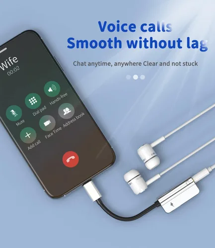 Vista 4 de Adaptador Lightning a iPhone de 0.138 in para conector de auriculares, cargador AUX, adaptador de audio para cable 2 en 1 compatible con cable 7 8 X