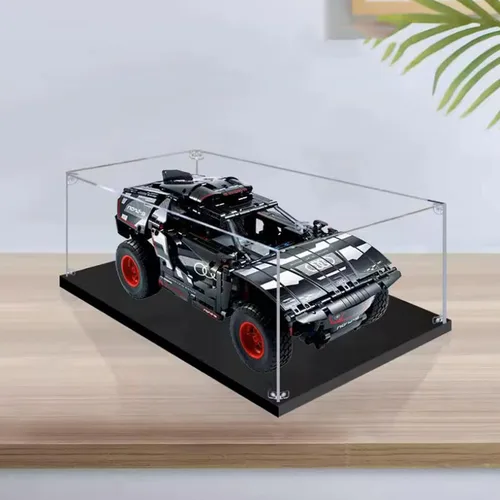 Vista 2 de Vitrina acrílica para Lego Car RS Q e-tron 42160 - Escaparate, protege y decora tu modelo con almacenamiento a prueba de polvo, coleccionables