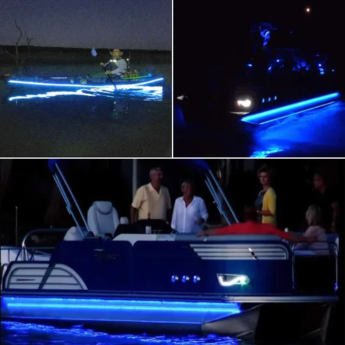Vista 7 de Seaponer luz de pontón para barco, tira LED marina para barco Duck Jon Bass, velero, kayak, iluminación flexible, luz de cubierta, iluminación