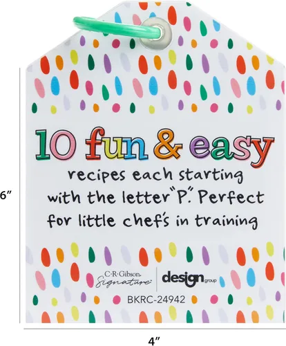 Vista 5 de C.R. Gibson Kids Games - Juego de actividades de cocina Little Chef para niños pequeños y preescolares, 10 unidades, anillo de tarjetas de recetas