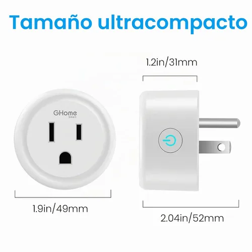 Vista 7 de GHome Smart Mini enchufe Wi-Fi, toma Wi-Fi inteligente para el hogar compatible con Alexa, Google Home e IFTTT, no requiere concentrador