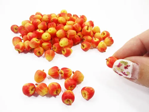 Vista 5 de Lote 10 Gala Suelta Manzana Casa de Muñecas Miniaturas Alimentos Fruta Suministro Deco 11685