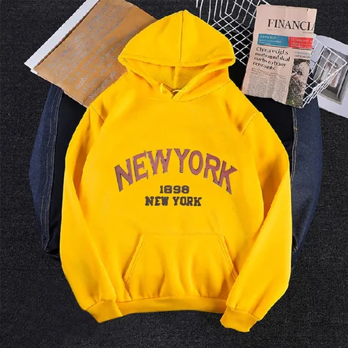Vista 2 de Sudaderas con capucha de manga larga para mujer estilo casual de moda de gran tamaño ligeras con bolsillo