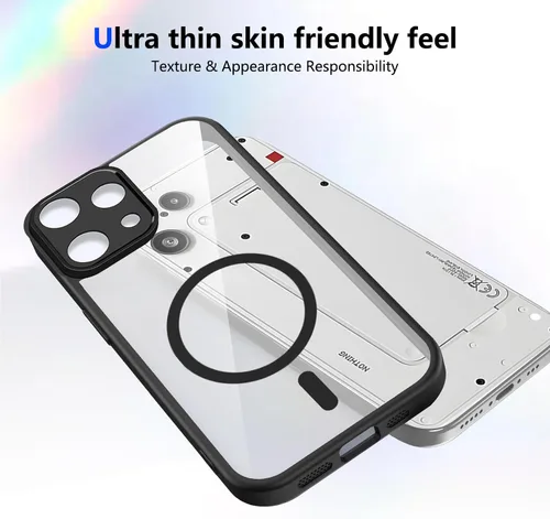 Vista 14 de Funda magnética transparente compatible con Xiaomi 17T, color negro 2 en 1 PC + TPU cubierta de teléfono a prueba de golpes, carcasa protectora