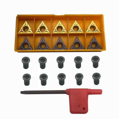Vista 10 de 10 piezas TCMT21.51/TCMT110204 Insertos de carburo con revestimiento nano-azul. El inserto TCMT es adecuado para portabrocas de torneado de 91°