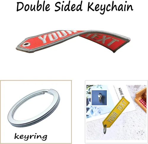 Vista 2 de Llavero bordado personalizado, accesorios de llavero personalizados para mujeres, llaveros de motocicleta para hombres