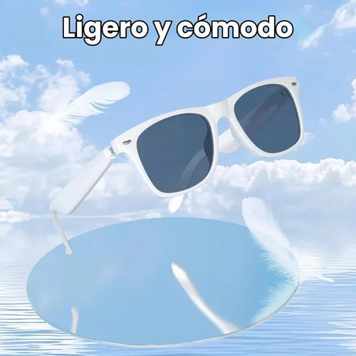 Vista 5 de Lentes inteligentes de audio Bluetooth, control táctil, llamadas manos libres, micrófono y altavoces de sonido de oído abierto, carga magnética