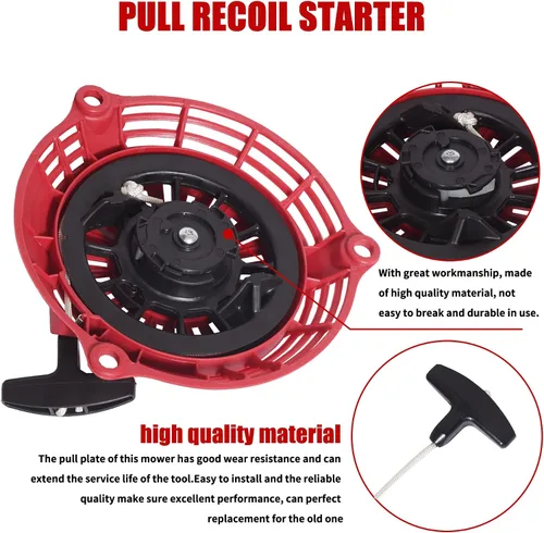 Vista 3 de Gashwer Arrancador de retroceso compatible con Honda GC 130/160 GCV 130/160 4hp 5hp 6hp 6.5hp EN2000 Hru19 GC135 GC160 piezas motor generador Rojo