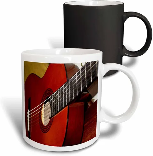 Vista 10 de 3dRose mug_112274_4 "Closeup Of A Classical Guitar" Taza de dos tonos, 11 onzas, negro/blanco