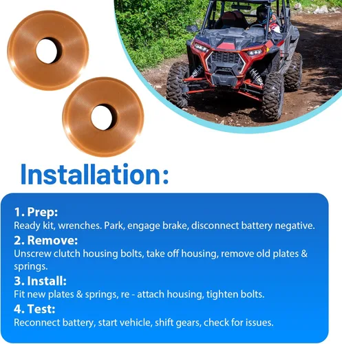 Vista 5 de CULMKARI Kit de reparación de embrague secundario para rodillos Polaris 2016-2020 Rzr Ranger General 1000 900 Reemplaza 3514926 3514929 3234202