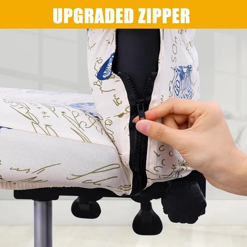 Vista 10 de Smiry fundas elásticas estampadas para silla de oficina de computadora, fundas universales para sillas giratorias de escritorio, extraíbles