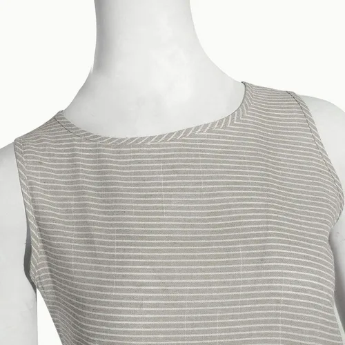 Vista 6 de Vestido de manga larga para mujer, casual, de algodón, lino, con botones, maxivestidos tipo caftán, blanco y azul