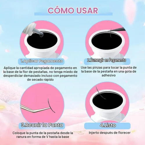 Vista 5 de NXJ INFILILA Anillos de pegamento, 300 anillos de pegamento para extensiones de pestañas, soporte desechable para suministros de extensión