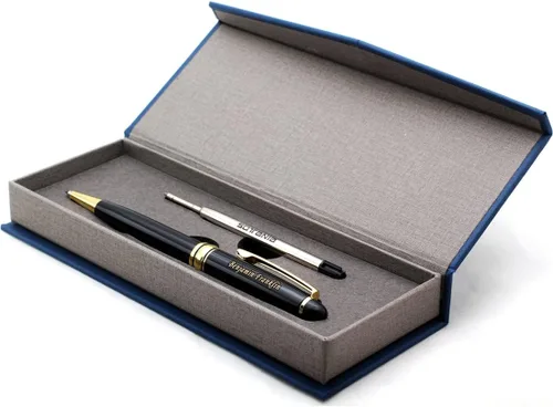 Vista 5 de Grabado gratuito – Bolígrafo de rodillo personalizado, bolígrafo de bola, bolígrafos recargables, lápiz retráctil de recarga mediana, tinta negra