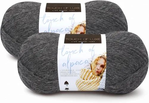Vista 30 de Lion Brand Yarn Hilo Touch of Alpaca (1 madeja), color negro