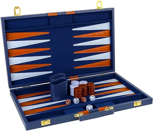Vista 7 de Juego de tablero plegable clásico de 15 pulgadas con funda de cuero, juego de viaje portátil, paquete de regalo ideal para amantes de la estrategia