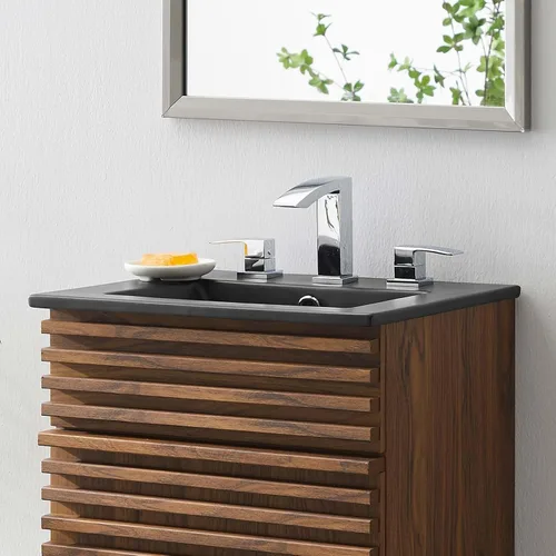 Vista 5 de Modway EEI-5068-BLK Cayman - Lavabo de baño de 18 pulgadas, color negro
