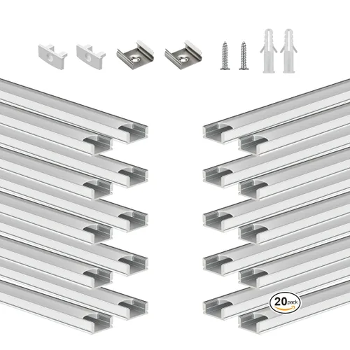 Vista 10 de BTF-LIGHTING - Sistema de canal de aluminio LED de 1.64 pies, paquete de 10 Blanco