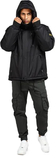 Vista 2 de CorBuyit Chaqueta de esquí con capucha para hombre, abrigo impermeable de invierno para nieve