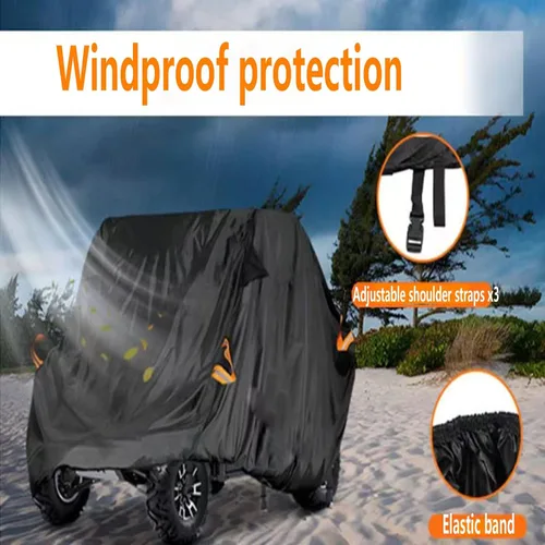Vista 7 de Funda de motocicleta para todo tipo de clima, con tiras reflectantes compatibles con ATV genérica, cubierta utv compatible con ATV genérica