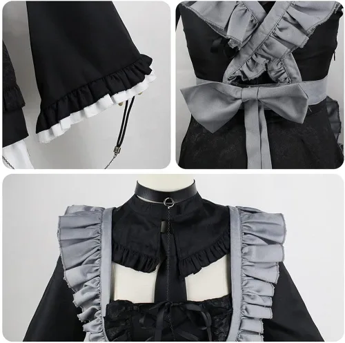 Vista 4 de Hxbutwdh My Dress Up Darling - Disfraz de Marin Kitagawa vestido de sirvienta disfraz de Lolita de Halloween