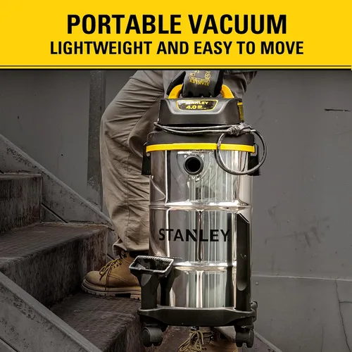 Vista 3 de Aspiradora Stanley 4 HP para uso en seco o mojado, SL18130, 116.00 volts