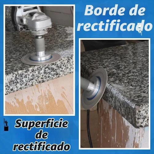 Vista 6 de Hoja de pulido de azulejos de 4 "Hoja de corte de granito con corte y molienda de brida extraíble 5/8-11 para baldosas de granito de mármol Pocelain