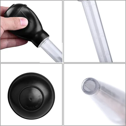 Vista 3 de WEAVERBIRD Cambiador de agua manual para pecera, gotero para acuario, 1.0 fl oz (1.0 fl oz), gotero de pipeta limpio para acuario, removedor de Negro