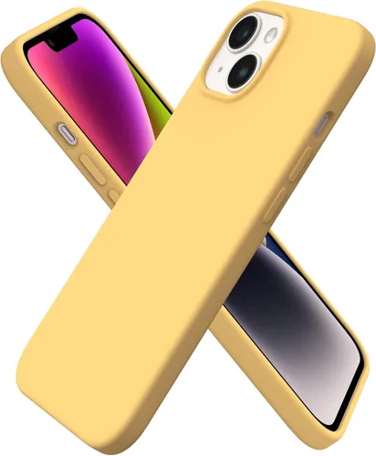 Vista 20 de ORNARTO Funda para iPhone 14 de 6.1 pulgadas, cubierta delgada de silicona Azul bebé