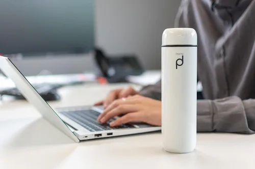 Vista 3 de Drinkpod Grunwerg HCF-200W - Frasco de cápsula aislado al vacío, acero inoxidable, blanco, 6.8 fl oz