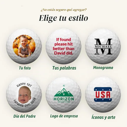 Vista 5 de Pelotas de golf personalizadas de With Love From Julie para hombres - Bolas de golf personalizadas - Regalos personalizados de bolas de golf