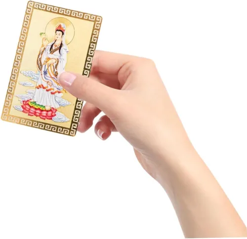 Vista 5 de FOMIYES Decoración de coche Accesorios de coche chino Feng Shui Kwan Guanyin Amuleto de Buda auspicioso para paz segura salud riqueza buena