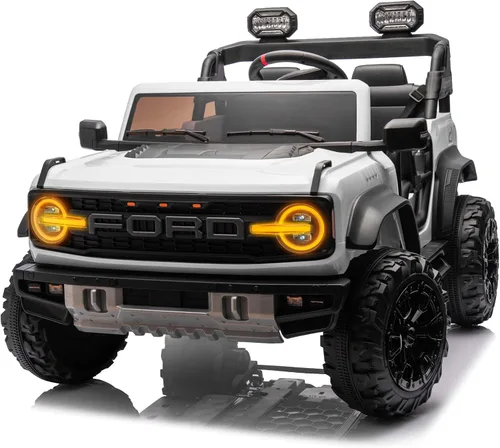 Vista 11 de YOFE Juguete de batería de 12V para niños, Ford Bronco Raptor Coche eléctrico para niños con control remoto para padres, camioneta con batería