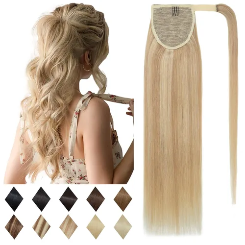 Vista 12 de SEGO Pinza de Gancho Extensión de Cola de Caballo Extensiones de Cabello Humano con Pinza para Cola de Caballo Extensiones de Cabello Real de Cola