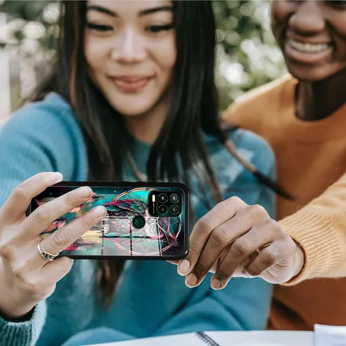 Vista 202 de Funda para Motorola Moto G Stylus 5G 2021 de vidrio templado, funda negra con diseño de mujer negra africana para mujeres y hombres, antiarañazos, a
