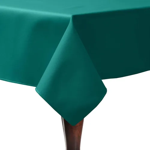 Vista 4 de Ultimate Textile Poly-Cotton Twill 54 x 96-Inch Rectangular Tablecloth Jade