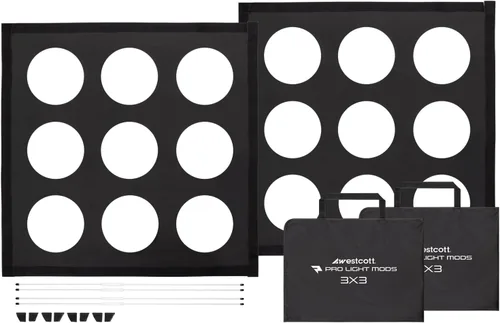 Vista 10 de Westcott Pro Light Mods (paquete de 2) – Accesorio rápido de caja de luz simulando luces de estadio, accesorio de iluminación de escenario