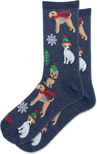 Vista 4 de Hot Sox Calcetines de invierno para mujer, diseño de animales, paquete de 1 par, regalos lindos y divertidos, Navidad y más Christmas Cats (Black)